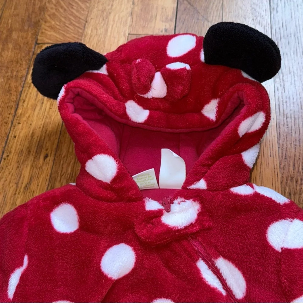Disney Baby Minnie Mouse polka dot snowsuit with Minnie Ears size 6M